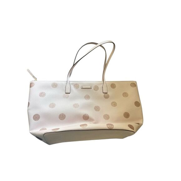 Kate Spade Hani Haven Lane Womens Pink Glitter Dot Saffiano Leather Tote Bag - Picture 2 of 13